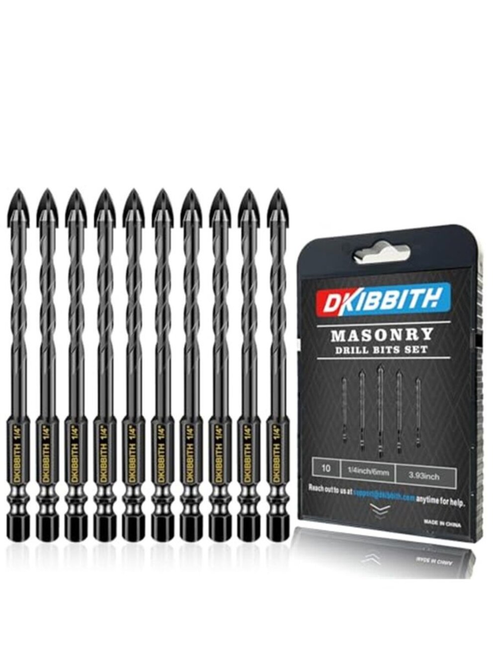 New 10 Pack 1/4" Concrete Drill Bits, Masonry Drill Bit Set, 6mm Tungsten Carbid